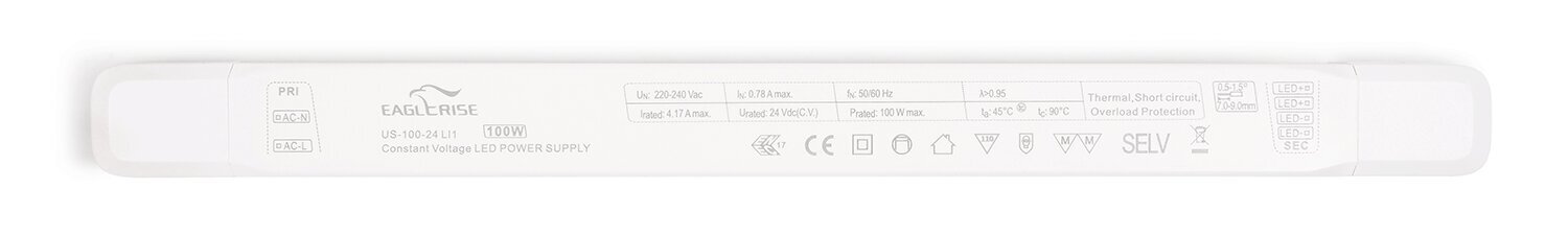 Eaglerise 24V 100W 4.17A fikseeritud pingega toiteallikas IP20 hind ja info | Toiteplokid | kaup24.ee