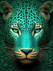 Teemanditikand Roheline Leopard, 40x50 cm hind ja info | Teemantmaalid, teemanttikandid | kaup24.ee
