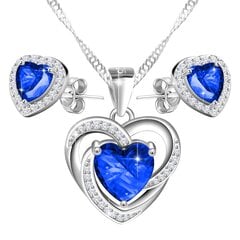 Kaelakee ja kõrvarõngad naistele Larezo Crystal Hearts SSS SIN40 277 KSZ598 hind ja info | Ehete komplektid | kaup24.ee