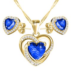 Kaelakee ja kõrvarõngad naistele Larezo Crystal Hearts SSS SIN40 277 + KSZ598 hind ja info | Ehete komplektid | kaup24.ee