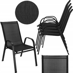 Садовые стулья металлические черные Springos, 4 шт. цена и информация | Садовые стулья, кресла, пуфы | kaup24.ee