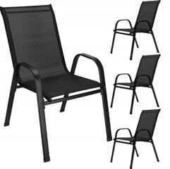 Садовые стулья металлические черные Springos, 4 шт. цена и информация | Садовые стулья, кресла, пуфы | kaup24.ee