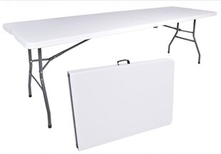 Стол складной eHokery - пластик, белый цена и информация | Садовые столы, столики | kaup24.ee