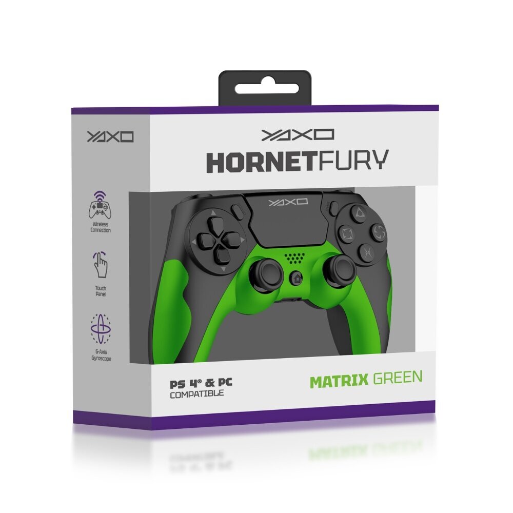 Yaxo Hornet Fury PS4, juhtmevaba YGHFC06GR, roheline hind ja info | Mängupuldid | kaup24.ee