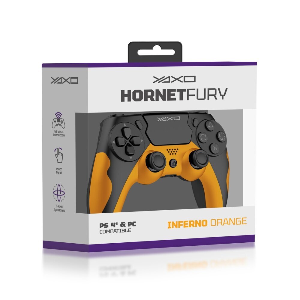 Yaxo Hornet Fury PS4 juhtmevaba mängukontroller YGHFC04OR, oranž цена и информация | Mängupuldid | kaup24.ee