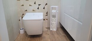 Деревянная подставка для туалетной бумаги белого цвета, ручная работа из дерева Держатель для туалетной бумаги цена и информация | Аксессуары для ванной комнаты | kaup24.ee