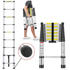 telescopic ladder 3.8M ALUMINIUM FOLDING FOLDING STOVE STOVE STOVE StandHeiz hind ja info | Redelid | kaup24.ee