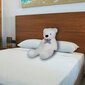 Pehme kaisukaru MKS White Teddy, 60 cm, valge цена и информация | Pehmed mänguasjad | kaup24.ee