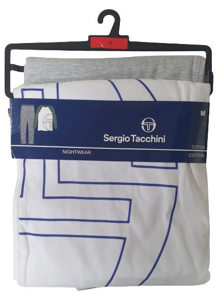 Pidžaama meestele Sergio Tacchini 0534 White-Grigio цена и информация | Meeste hommikumantlid, pidžaamad | kaup24.ee