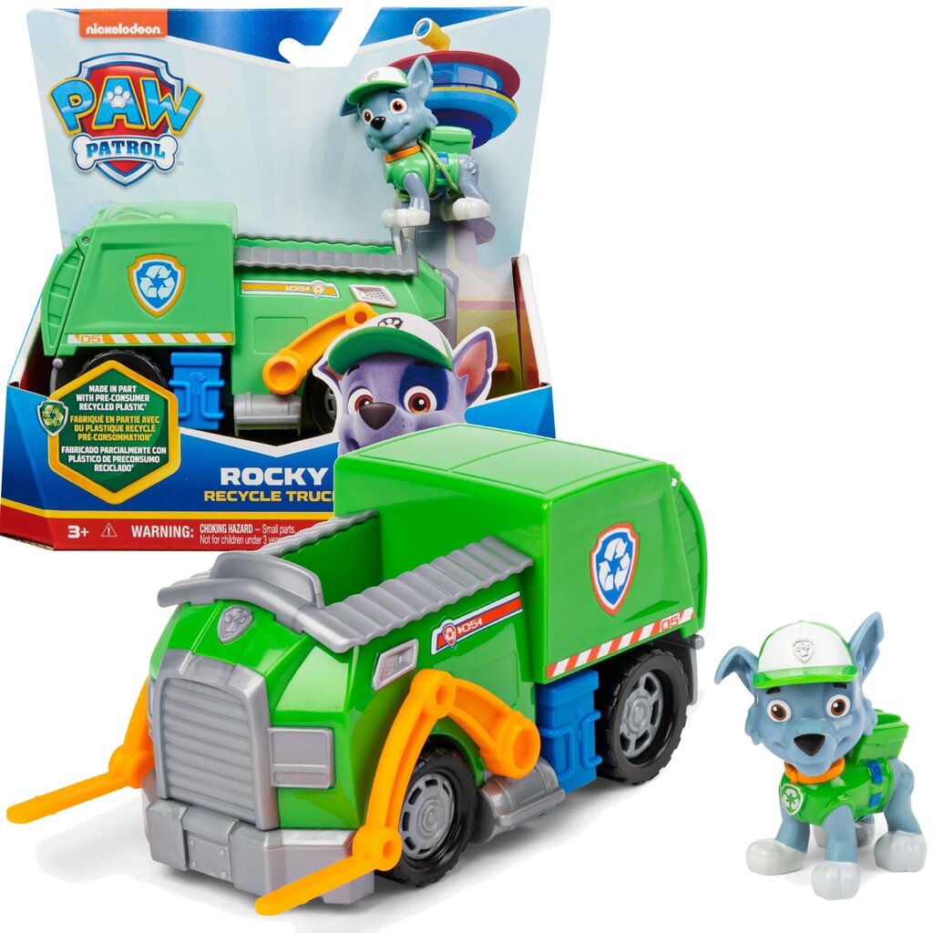 Prügiauto koos figuuriga Paw Patrol l 2-in-1 Rocky hind ja info | Poiste mänguasjad | kaup24.ee