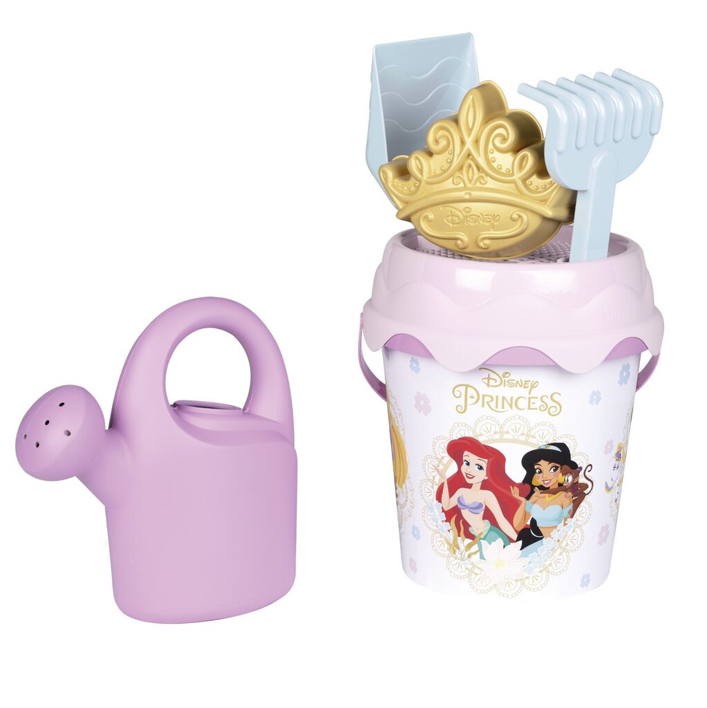 Liivamänguasjade komplekt ämbri ja kastekannuga Smoby Disney Princess hind ja info | Mänguasjad (vesi, rand ja liiv) | kaup24.ee