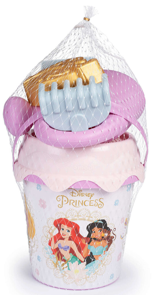 Liivamänguasjade komplekt ämbri ja kastekannuga Smoby Disney Princess hind ja info | Mänguasjad (vesi, rand ja liiv) | kaup24.ee