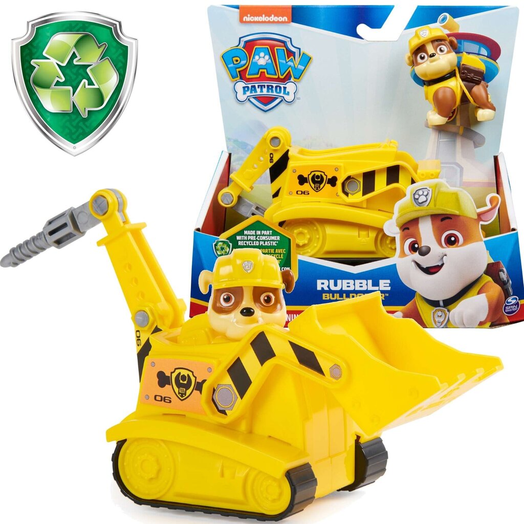 Bulldozer Rubble sõiduk Paw Patrol 2-in-1 koos ökofiguuriga hind ja info | Poiste mänguasjad | kaup24.ee