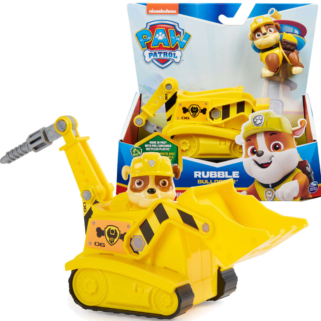 Bulldozer Rubble sõiduk Paw Patrol 2-in-1 koos ökofiguuriga цена и информация | Poiste mänguasjad | kaup24.ee