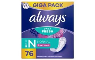 Hügieenisidemed Always Daily Fresh & Protect, 76 tk hind ja info | Tampoonid, hügieenisidemed, menstruaalanumad | kaup24.ee
