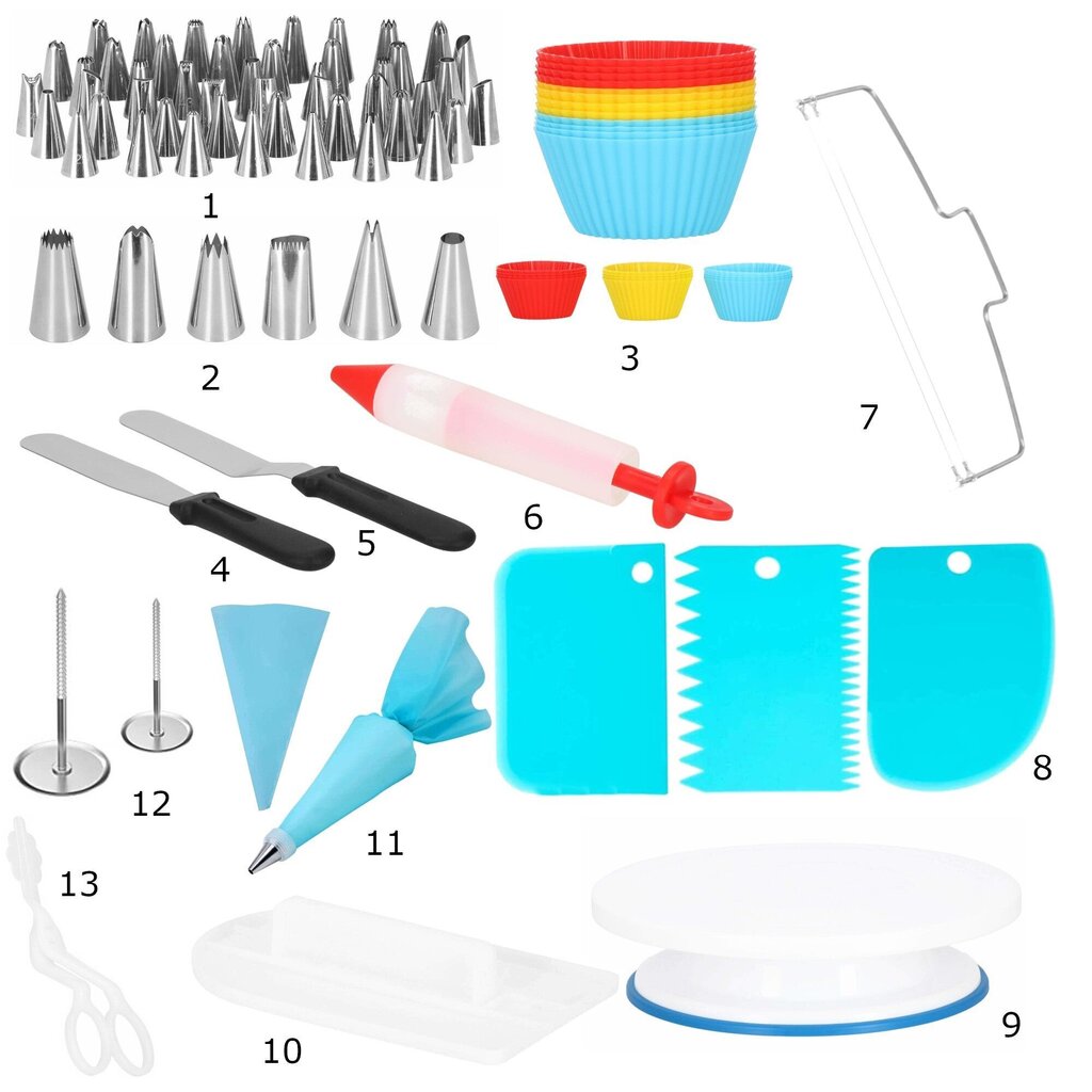 Kondiitri komplekt, 106 tk hind ja info | Köögitarbed | kaup24.ee