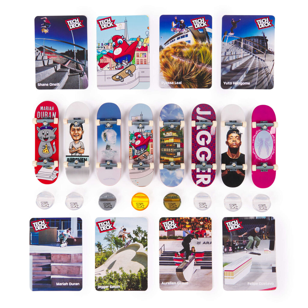 Komplekt 8 rula Tech Deck Competition Legends + tarvikud hind ja info | Poiste mänguasjad | kaup24.ee