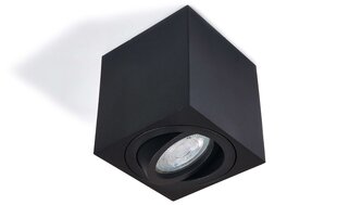 Квадратный накладной галогенный светильник LED Cubo, матовый черный/серебро цена и информация | Потолочные светильники | kaup24.ee