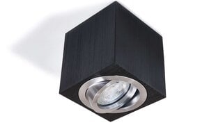 Квадратный накладной галогенный светильник LED Cubo, матовый черный/серебро цена и информация | Потолочные светильники | kaup24.ee