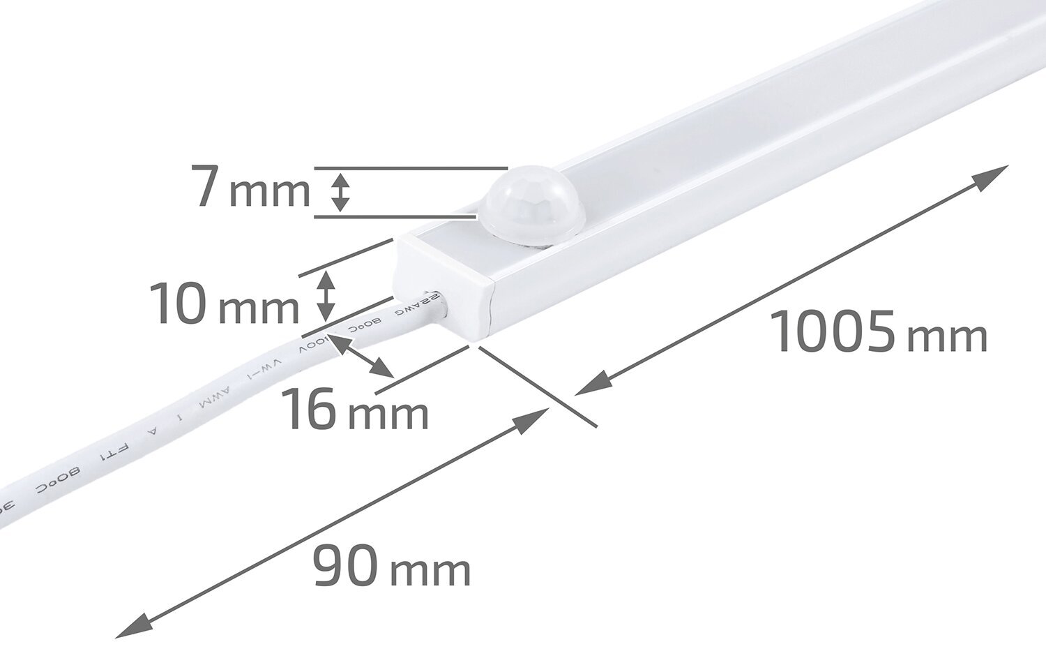 LED liikumisanduriga valgus kapi alla Maja 12W 100cm, valge hind ja info | Süvistatavad ja LED valgustid | kaup24.ee