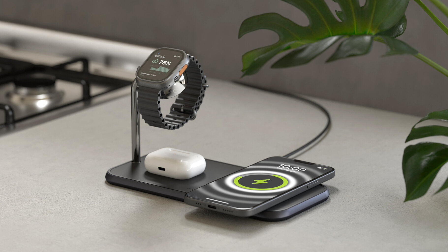 Zens Dual+Watch Aluminium Magnetic wireless Charger ZEDC05BM/00 hind ja info | Mobiiltelefonide laadijad | kaup24.ee