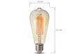 LED pirn ST64 Filament Retro Amber, E27, 2700K, 1 tk hind ja info | Lambipirnid, lambid | kaup24.ee