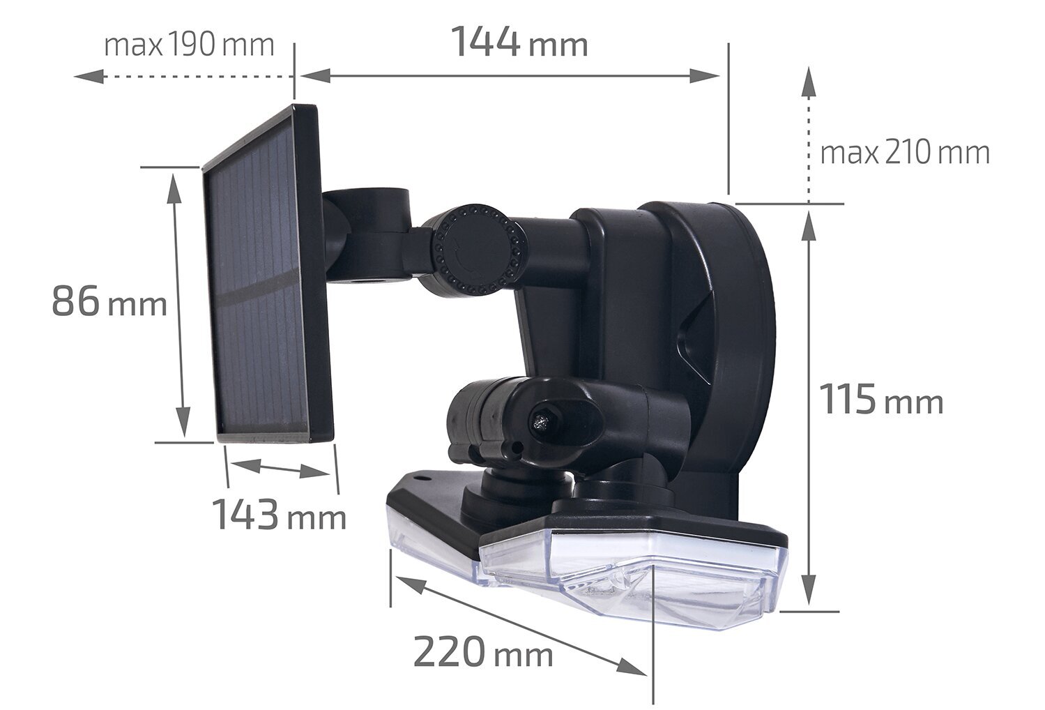 Liikumisanduriga valgusfoor - LED päikese halogeen 15W, must цена и информация | Taskulambid, prožektorid | kaup24.ee