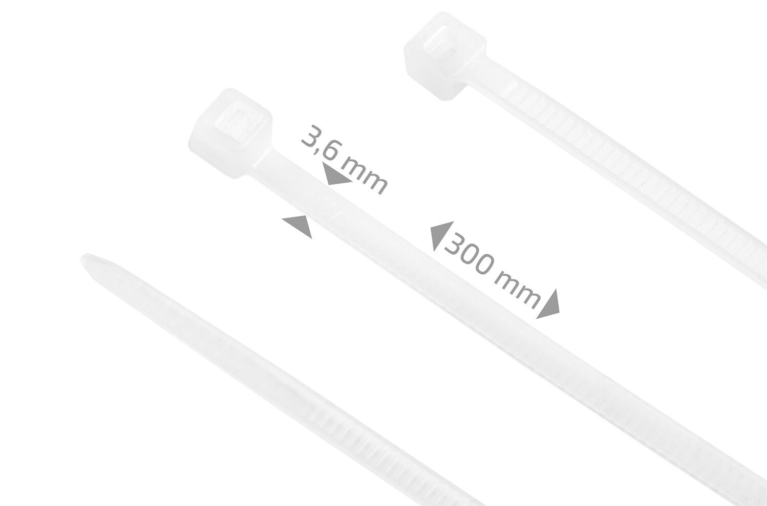 Kaabliside 3.6x300mm, valge, 100tk цена и информация | Kinnitusvahendid | kaup24.ee