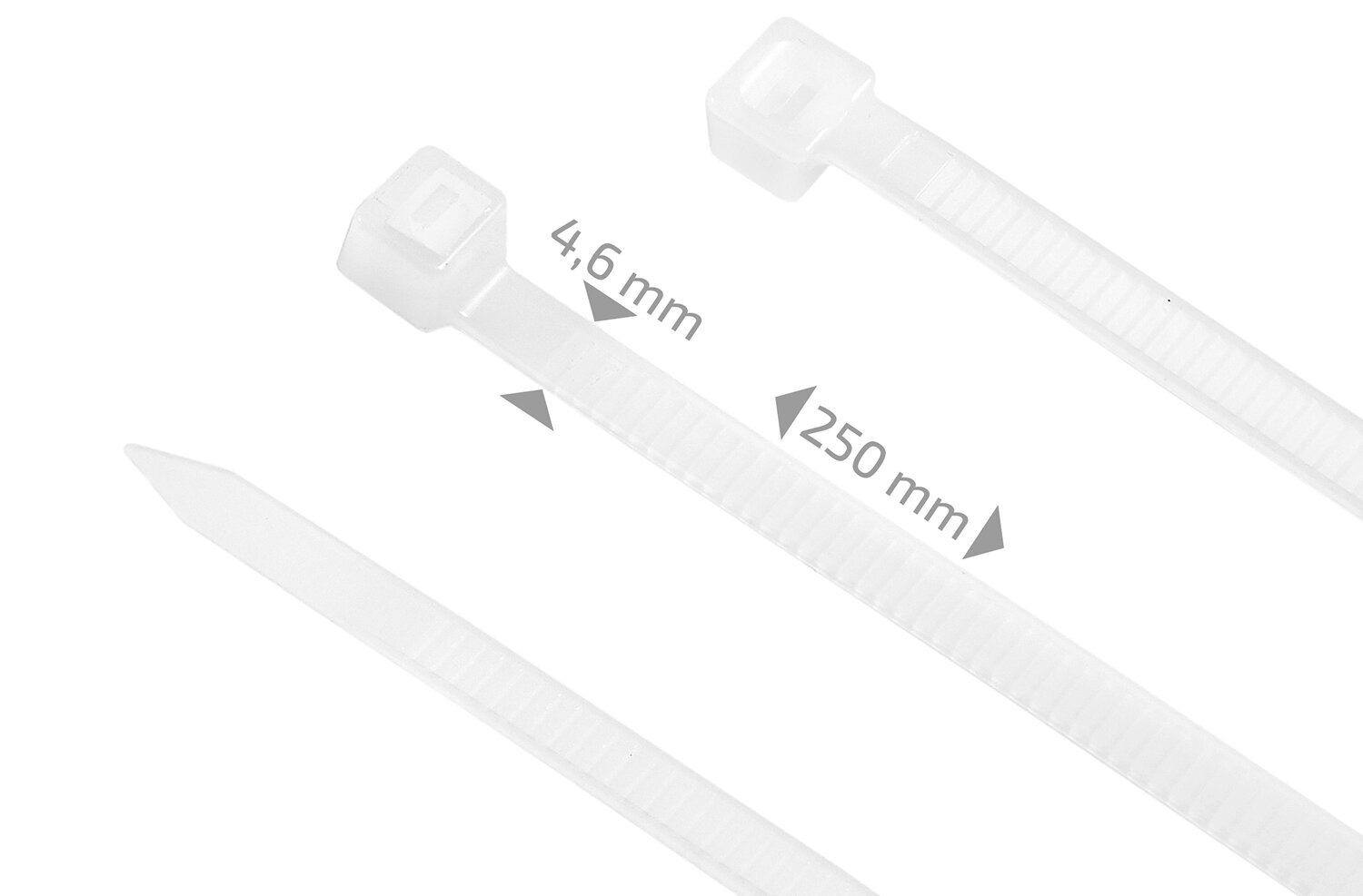 Kaabliside 4.6x250mm, valge, 100tk цена и информация | Kinnitusvahendid | kaup24.ee