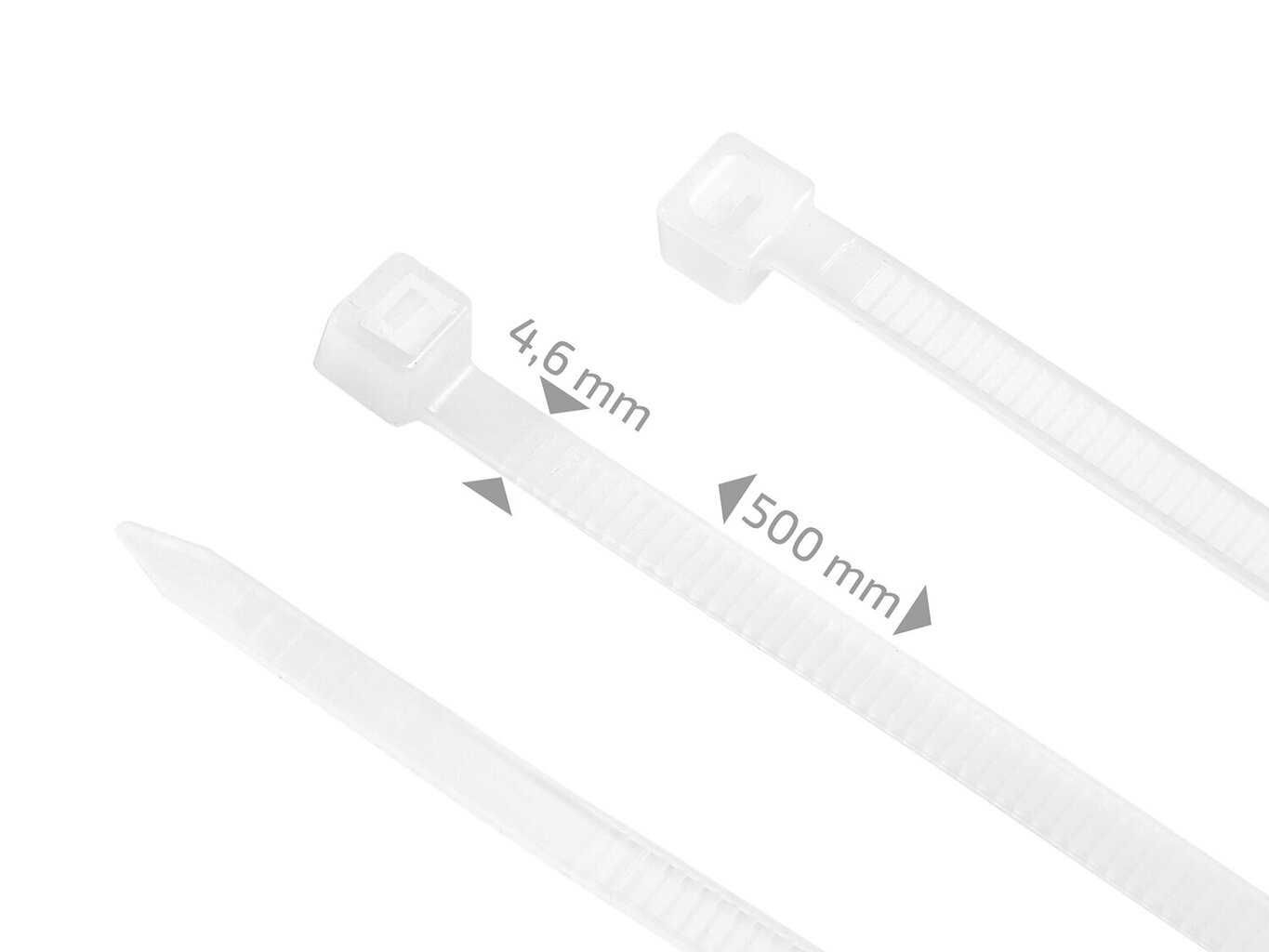 Kaabliside 4.6x500mm, valge, 100tk hind ja info | Kinnitusvahendid | kaup24.ee