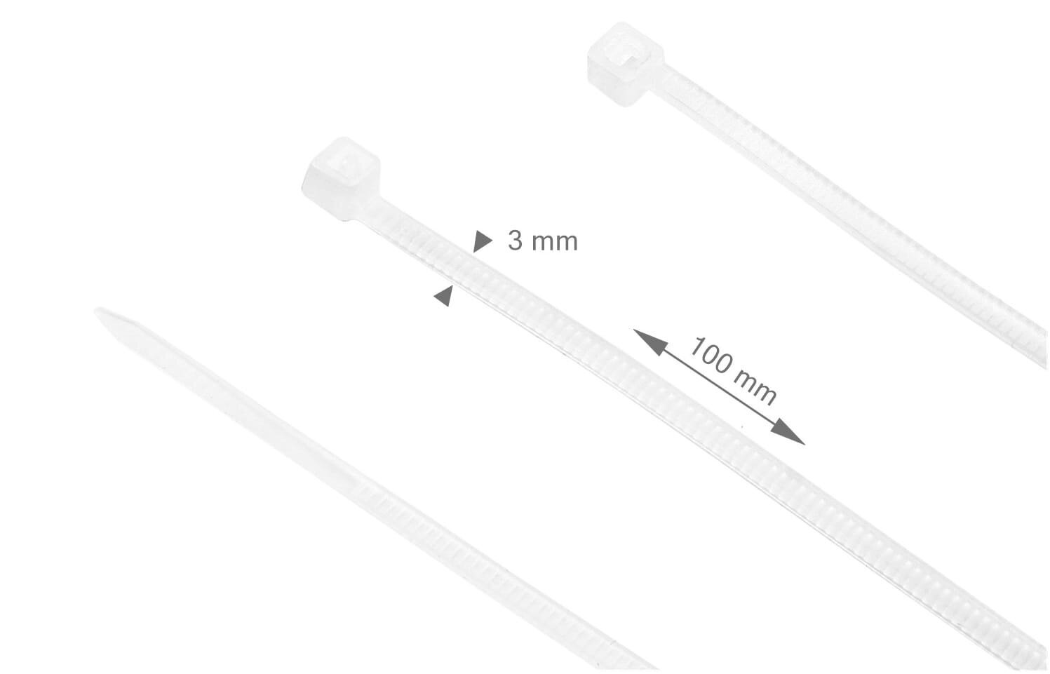 Kaabliside 3x100mm, valge, 100tk hind ja info | Kinnitusvahendid | kaup24.ee