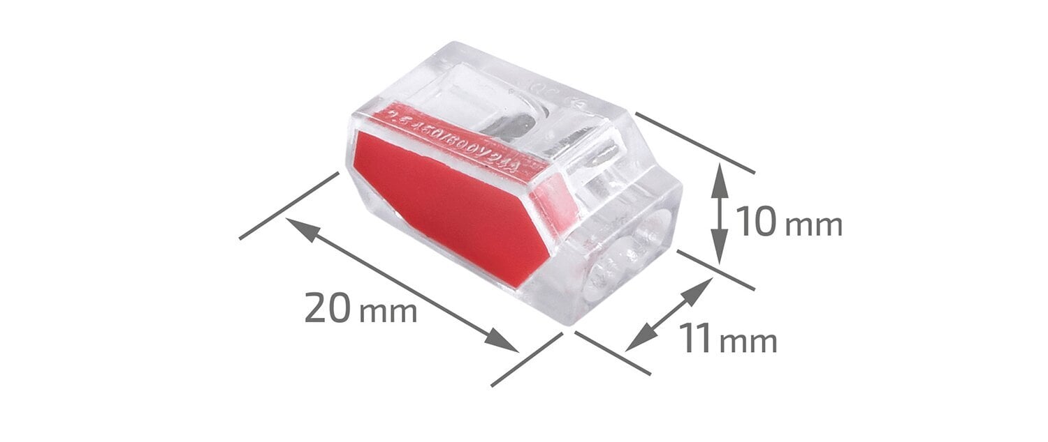 Kiirühendusmuhv CMK-252 - juhtmetele - 2x 0,75 kuni 2,5 mm², 50 tk hind ja info | Tekstiilkaablid ja elektriklemmid | kaup24.ee