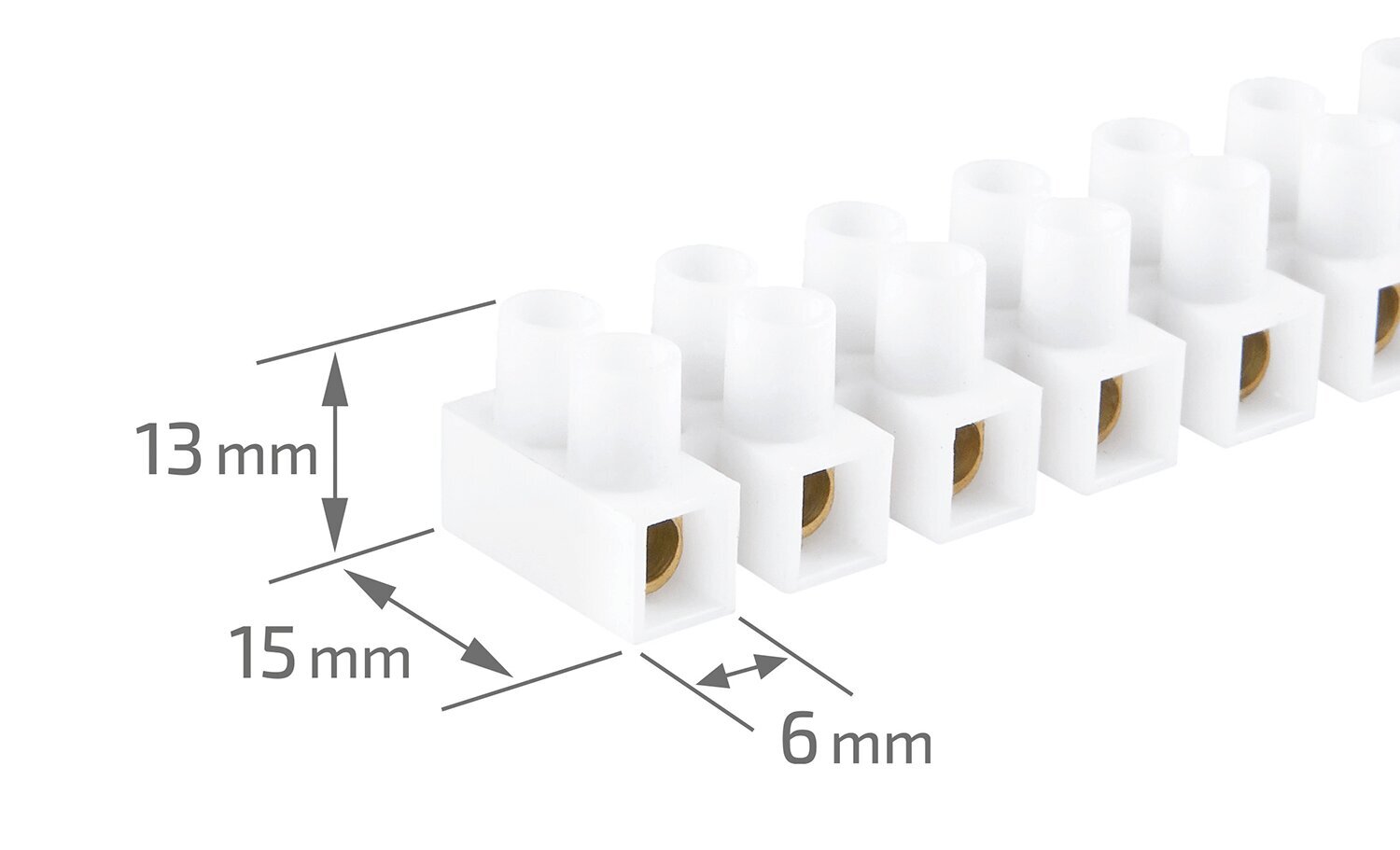 Komplekt: 12-pooluseline klemmiplokk 6mm 6A, 10tk цена и информация | Tekstiilkaablid ja elektriklemmid | kaup24.ee