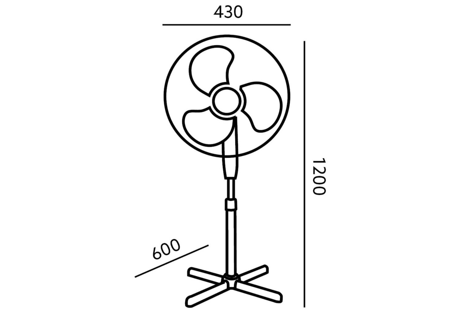 Viento 45W põrandaventilaator, valge hind ja info | Ventilaatorid | kaup24.ee