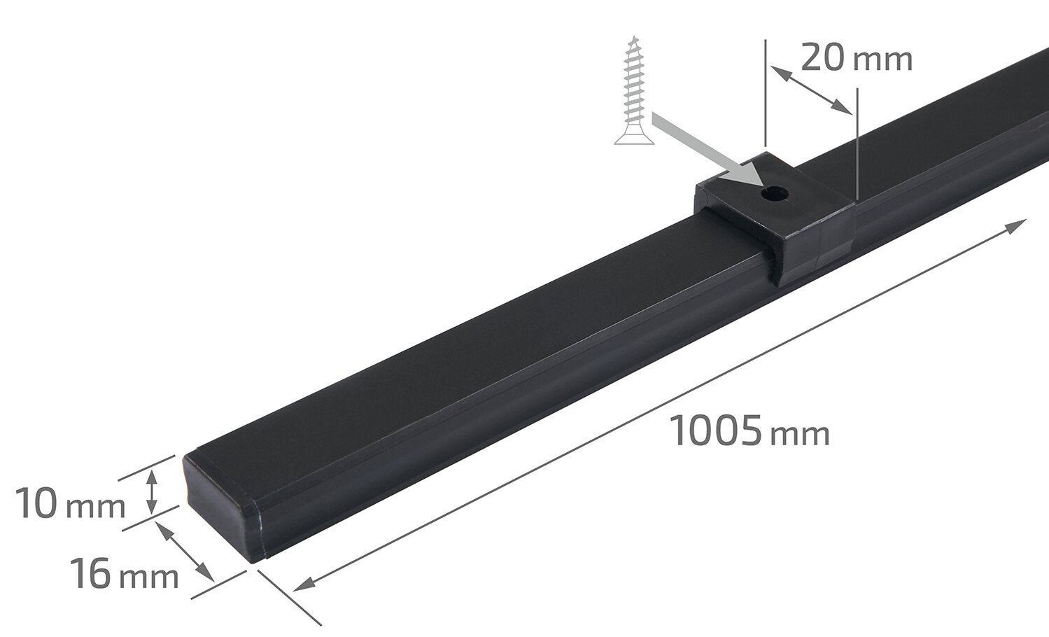 LED kapi alune valgusti, Maja 12W 100cm valge toiteallikaga, must цена и информация | Süvistatavad ja LED valgustid | kaup24.ee