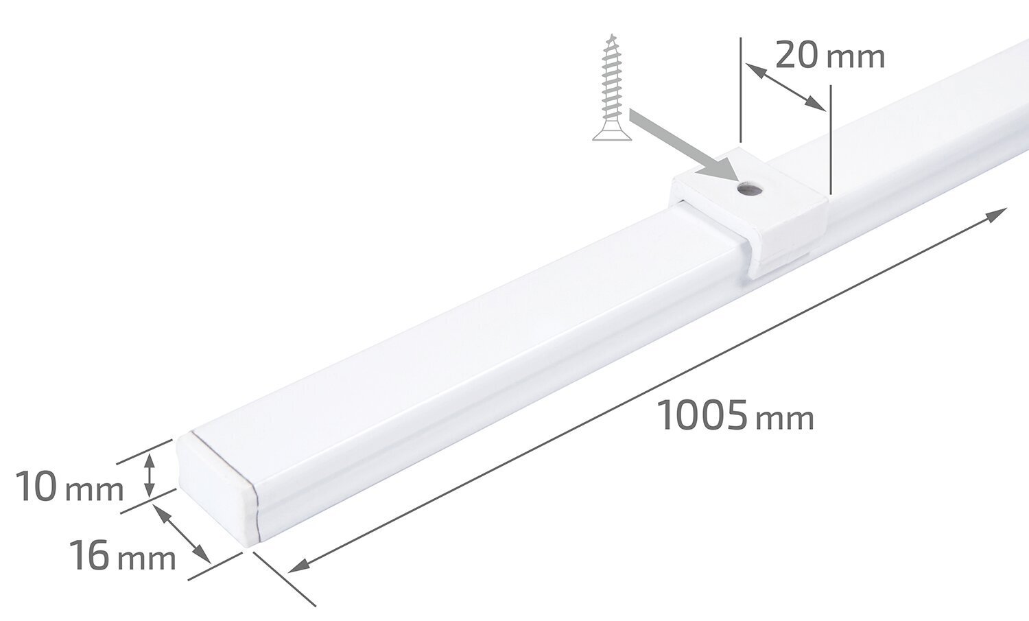 LED kapi alune valgusti, Maja 12W 100cm valge toiteallikaga, valge hind ja info | Süvistatavad ja LED valgustid | kaup24.ee