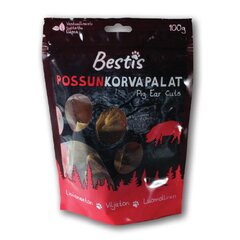 Bestis натуральные сушеные свиные уши для собак, 100 г цена и информация | Лакомства для собак | kaup24.ee