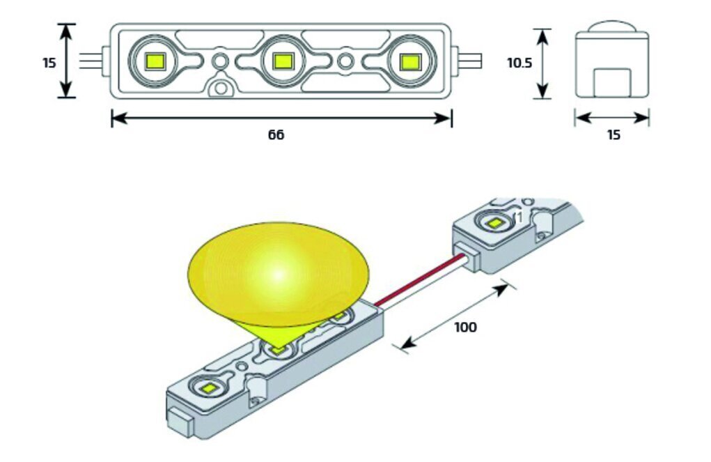 LED-moodul 2835 IP68 0,72W - Samsung, 6500K hind ja info | LED ribad | kaup24.ee