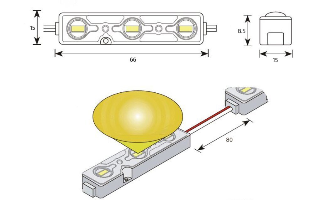 LED-moodul 5252 IP68 0,72W - Samsung - RGB hind ja info | LED ribad | kaup24.ee