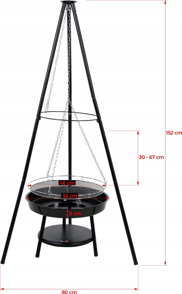 Grill Lund, 46 x 46 cm hind ja info | Grillid | kaup24.ee