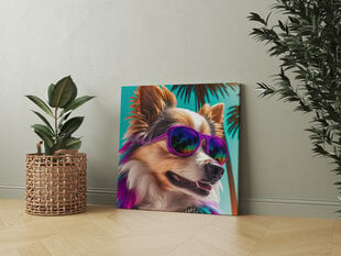 Весёлая собачка в стиле Майами 1 цена и информация | Настенные деревянные декорации | kaup24.ee