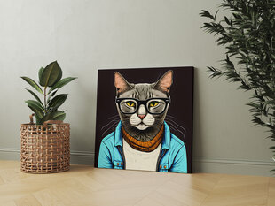 Кошка в очках 1 цена и информация | Картины, живопись | kaup24.ee