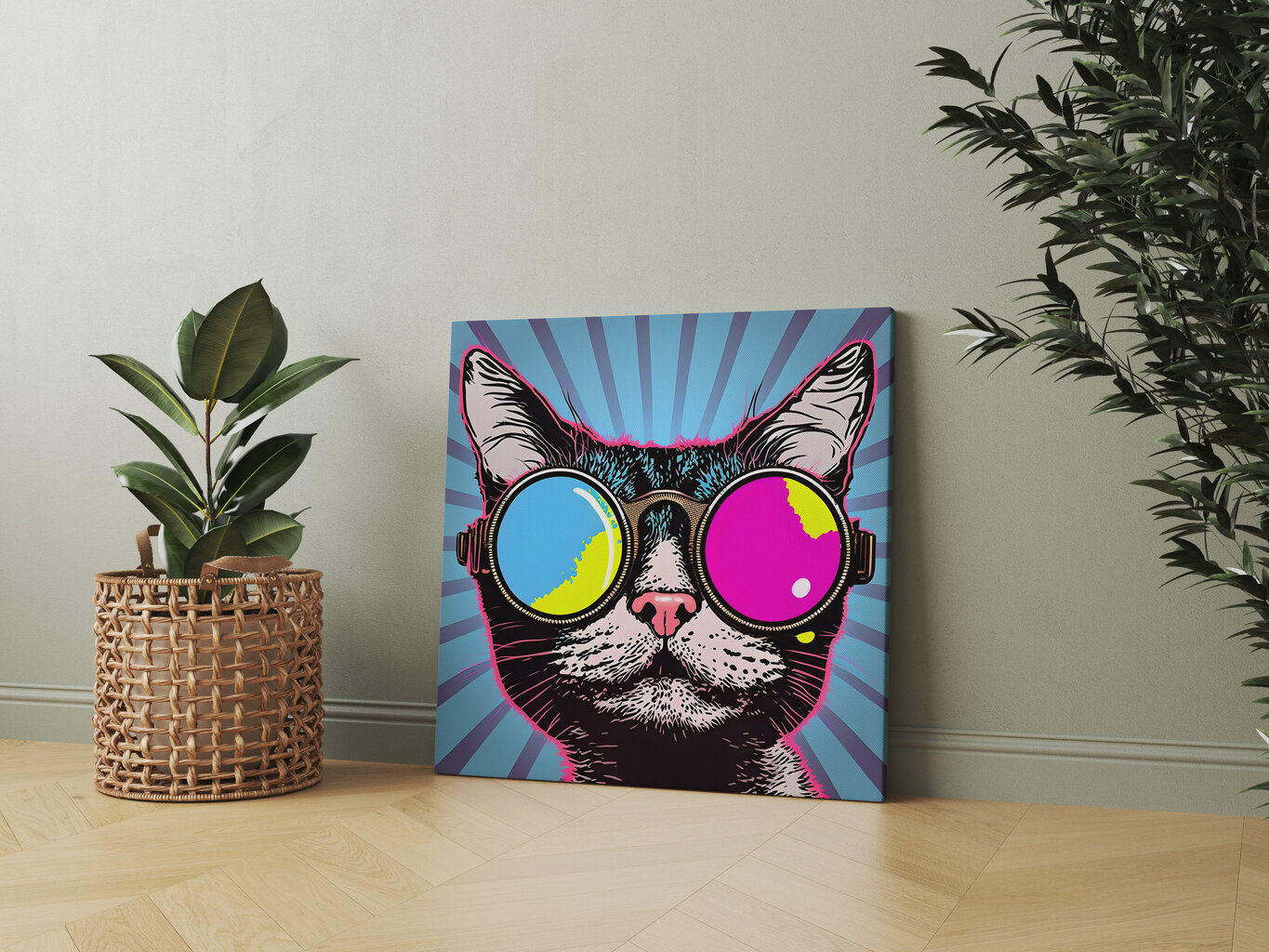 Popkunst Kass prillidega 3 hind ja info | Seinapildid | kaup24.ee