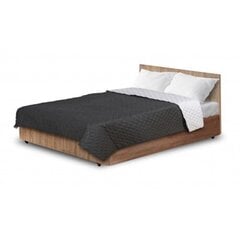 Kahepoolne voodikate, hall/must, 160x200 cm hind ja info | Voodikatted, pleedid | kaup24.ee