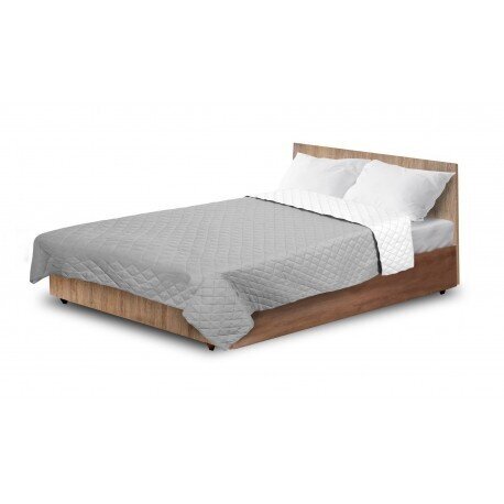 Kahepoolne voodikate, hall/valge, 200x220 cm hind ja info | Voodikatted, pleedid | kaup24.ee