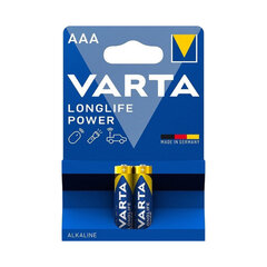 Patarei Varta LongLife Power AAA/LR03 patarei 2-pakk цена и информация | Батарейки | kaup24.ee