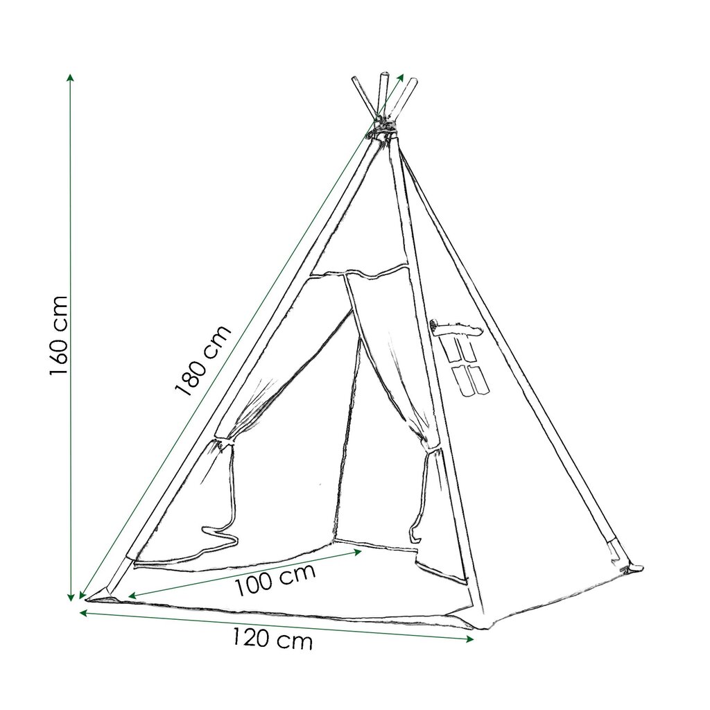 Tipi telk Springos TIP01 hind ja info | Mänguväljakud, mängumajad | kaup24.ee