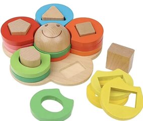 Montessori puidust värvide lillekujuline sorteerimislaud цена и информация | Развивающие игрушки | kaup24.ee