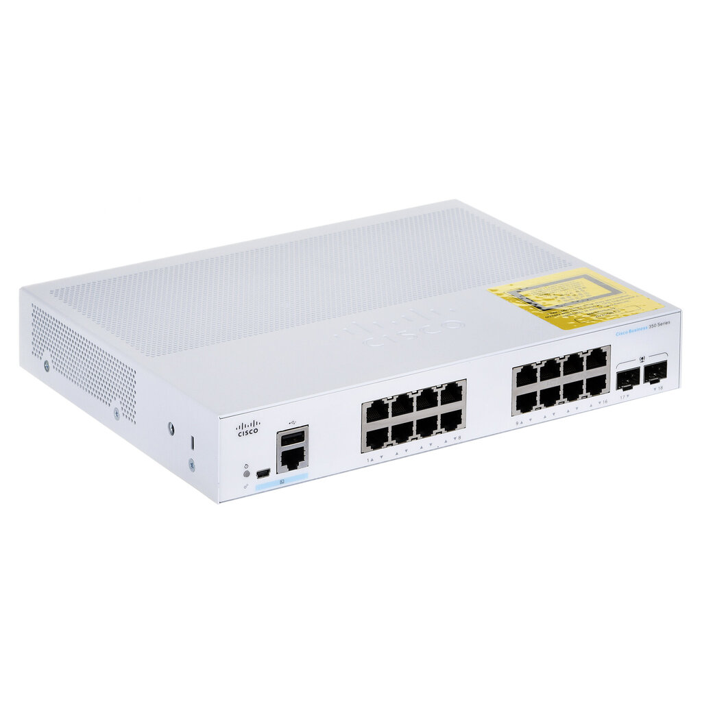 Cisco CBS350-16T-E-2G-EU võrgulüliti Hallatud L2/L3 Gigabit Ethernet (10/100/1000) Hõbedane цена и информация | Lülitid (Switch) | kaup24.ee