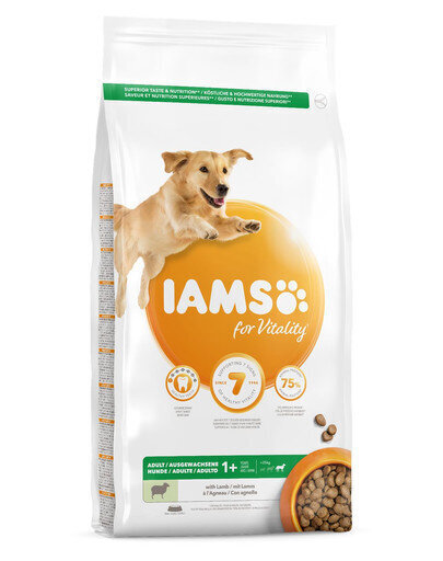 Iams for Vitality täiskasvanud suurt tõugu koertele lambalihaga, 3 kg цена и информация | Kuivtoit koertele | kaup24.ee